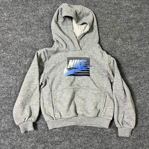 Nike Hoodie Toddler Size 4T Gray Blue Gradient Swoosh Fleece Pullover Pocket